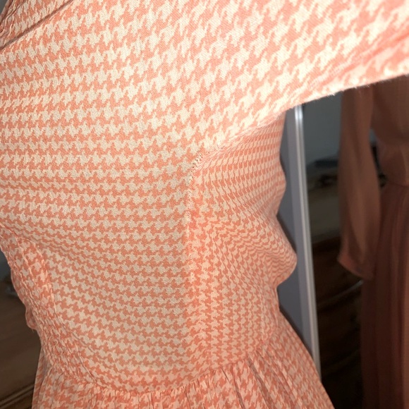 1950s Peach Houndstooth Dress - Picture 8 of 8